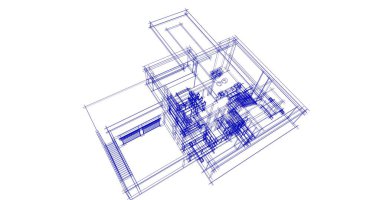 Mimari sanat konseptinde soyut çizgiler, minimum geometrik şekiller. 