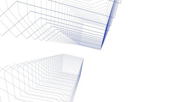 Mimari sanat konseptinde soyut çizgiler, minimum geometrik şekiller. 