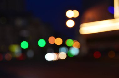 Bulanık soyut ışıklar gece şehrin arka planı