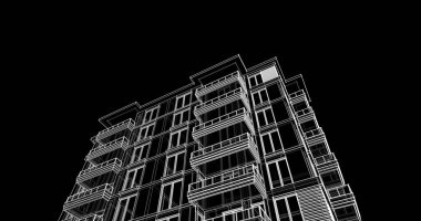 soyut mimari duvar kağıdı tasarımı, dijital konsept arkaplan