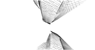 Mimari sanat konseptinde soyut çizgiler, minimum geometrik şekiller. 