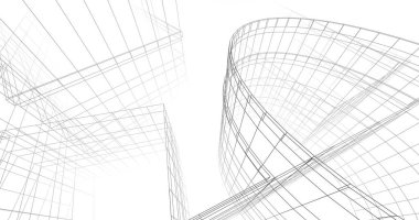 Mimari sanat konseptinde soyut çizgiler, minimum geometrik şekiller. 