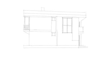 Arkaplanda mimari bina 3d illüstrasyon