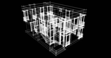 Mimari sanat konseptinde soyut çizgiler, minimum geometrik şekiller. 