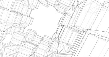 soyut mimari duvar kağıdı tasarımı, dijital konsept arkaplan