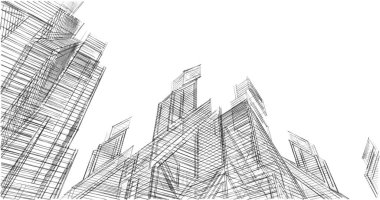 soyut mimari duvar kağıdı tasarımı, dijital konsept arkaplan