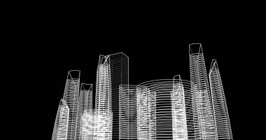 soyut mimari duvar kağıdı tasarımı, dijital konsept arkaplan