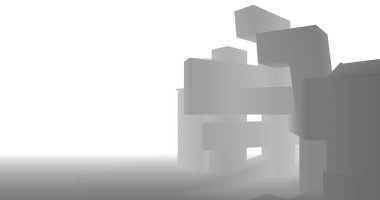 Mimari sanat konseptinde soyut çizgiler, minimum geometrik şekiller. 