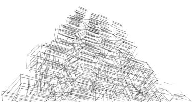 soyut mimari duvar kağıdı tasarımı, dijital konsept arkaplan