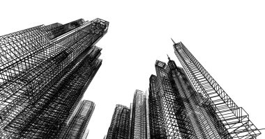 soyut mimari duvar kağıdı tasarımı, dijital konsept arkaplan