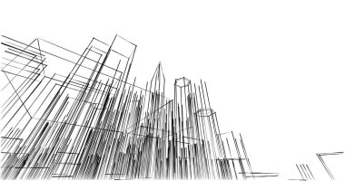 soyut mimari duvar kağıdı tasarımı, dijital konsept arkaplan
