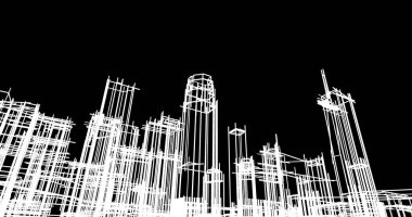 soyut mimari duvar kağıdı tasarımı, dijital konsept arkaplan