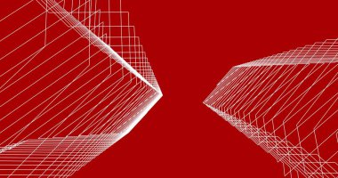 Mimari sanat konseptinde soyut çizgiler, minimum geometrik şekiller. 