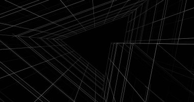 Mimari sanat konseptinde soyut çizgiler, minimum geometrik şekiller. 