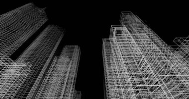 soyut mimari duvar kağıdı tasarımı, dijital konsept arkaplan