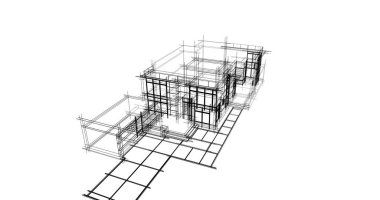 Mimari sanat konseptinde soyut çizgiler, minimum geometrik şekiller. 