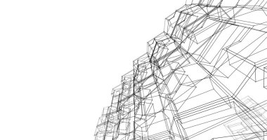 Mimari sanat konseptinde soyut çizgiler, minimum geometrik şekiller. 