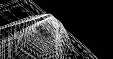 Mimari sanat konseptinde soyut çizgiler, minimum geometrik şekiller. 