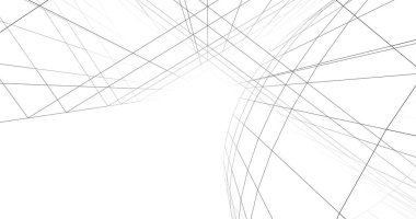 Mimari sanat konseptinde soyut çizgiler, minimum geometrik şekiller. 