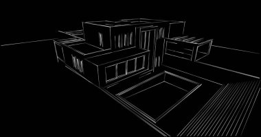 soyut mimari duvar kağıdı tasarımı, dijital konsept arkaplan