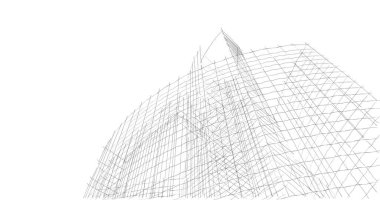 Mimari sanat konseptinde soyut çizgiler, minimum geometrik şekiller. 