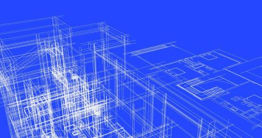 Mimari sanat konseptinde soyut çizgiler, minimum geometrik şekiller. 