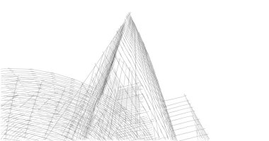 Mimari sanat konseptinde soyut çizgiler, minimum geometrik şekiller. 