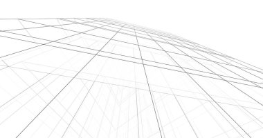 Arkaplanda mimari bina 3d illüstrasyon