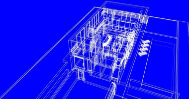 soyut mimari duvar kağıdı tasarımı, dijital konsept arkaplan