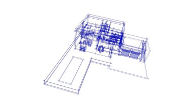 Mimari sanat konseptinde soyut çizgiler, minimum geometrik şekiller. 