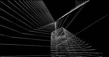 Mimari sanat konseptinde soyut çizgiler, minimum geometrik şekiller. 