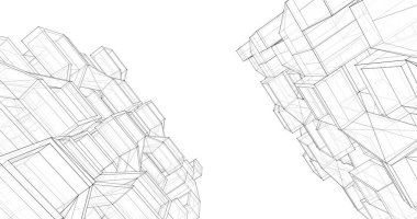 soyut mimari duvar kağıdı tasarımı, dijital konsept arkaplan