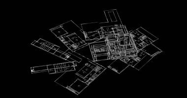 Mimari sanat konseptinde soyut çizgiler, minimum geometrik şekiller. 