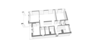 Mimari sanat konseptinde soyut çizgiler, minimum geometrik şekiller. 