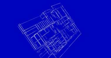 Arkaplanda mimari bina 3d illüstrasyon