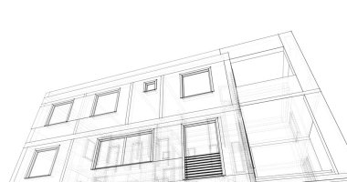 Mimari sanat konseptinde soyut çizgiler, minimum geometrik şekiller. 