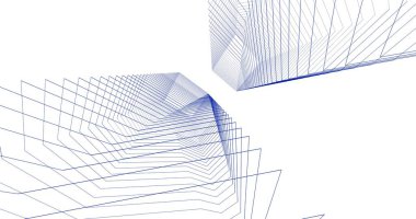 Mimari sanat konseptinde soyut çizgiler, minimum geometrik şekiller. 