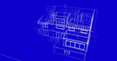 Mimari sanat konseptinde soyut çizgiler, minimum geometrik şekiller. 