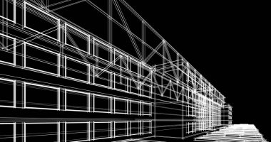 soyut mimari duvar kağıdı tasarımı, dijital konsept arkaplan