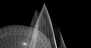 soyut mimari duvar kağıdı tasarımı, dijital konsept arkaplan