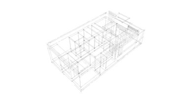 Arkaplanda mimari bina 3d illüstrasyon