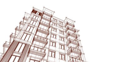 soyut mimari duvar kağıdı tasarımı, dijital konsept arkaplan