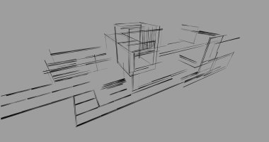 soyut mimari duvar kağıdı tasarımı, dijital konsept arkaplan