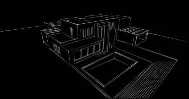 soyut mimari duvar kağıdı tasarımı, dijital konsept arkaplan