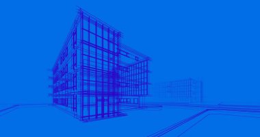 Mimari sanat konseptinde soyut çizgiler, minimum geometrik şekiller. 