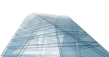 Mimari sanat konseptinde soyut çizgiler, minimum geometrik şekiller. 