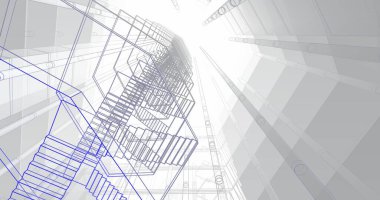 soyut mimari duvar kağıdı tasarımı, dijital konsept arkaplan