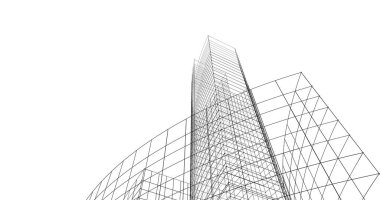 Mimari sanat konseptinde soyut çizgiler, minimum geometrik şekiller. 