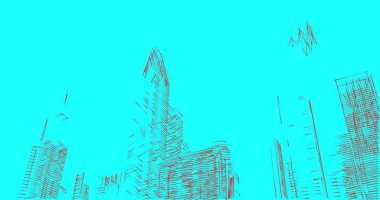 Mimari sanat konseptinde soyut çizgiler, minimum geometrik şekiller. 