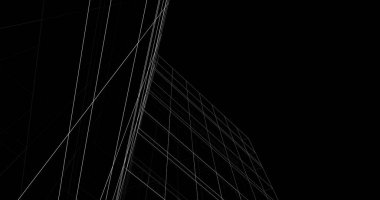 Mimari sanat konseptinde soyut çizgiler, minimum geometrik şekiller. 